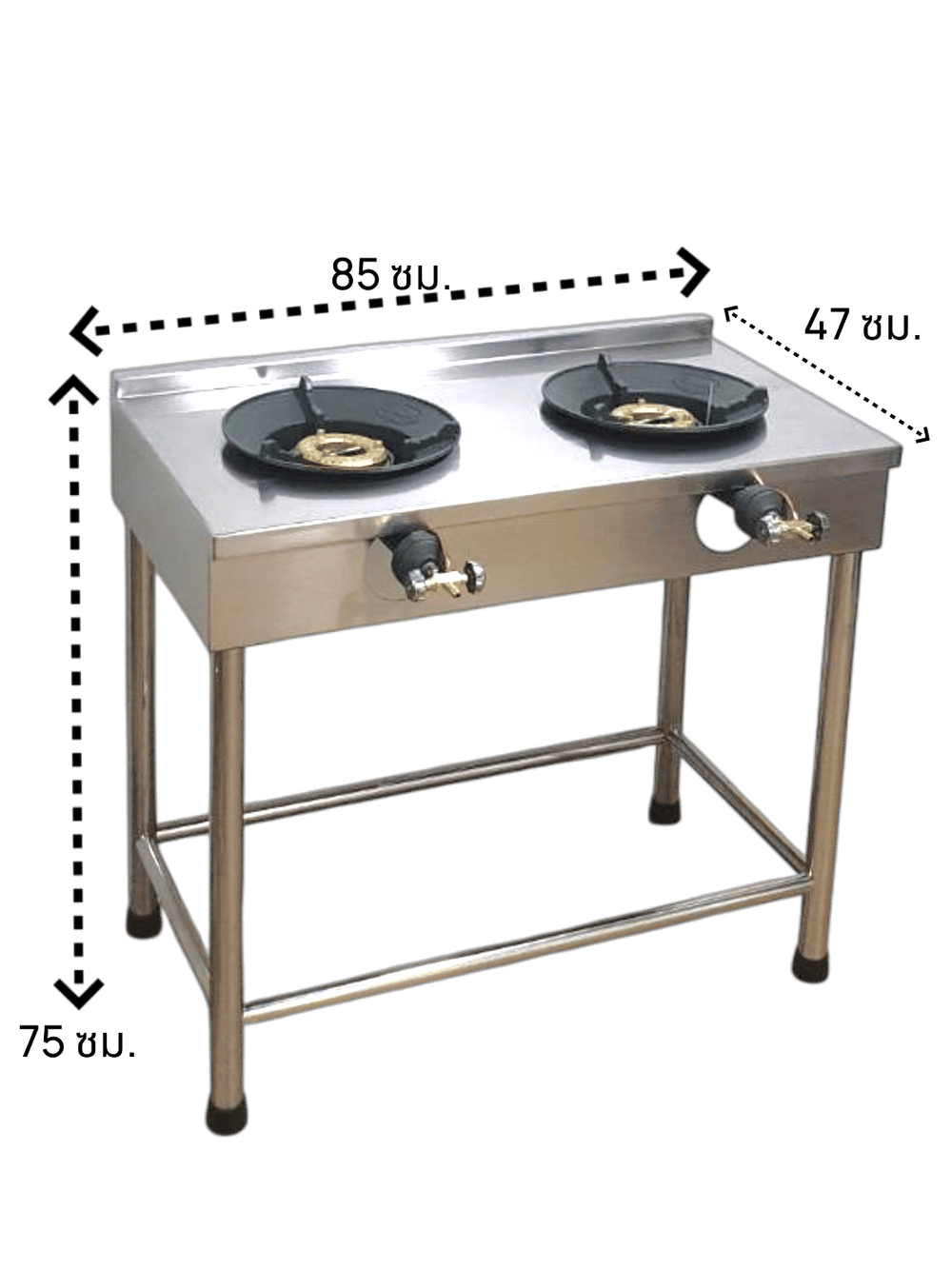 เตาแก๊สตั้งพื้น 2 หัวแก๊ส MEETANG STAINLESS สแตนเลส304 ขนาด 47X85X75ซม._10